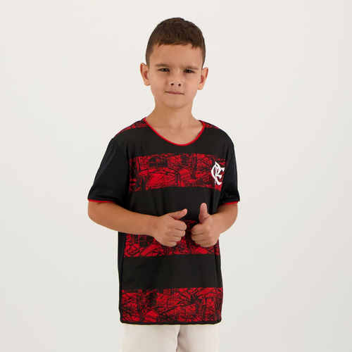 Camisa Flamengo Poetry Juvenil Preta E Vermelha