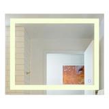 Espelho Grande C/ Luz Led Touch Na Frente Embutido 116x123cm