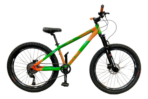 Bicicleta Freeride Vikingx Dirt Tuff X-35 Altus 9v Verde