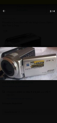 Filmadora Sony Dcr-sr47 Hd 60gb Zoom Óptica 60x Tela 2.7'top