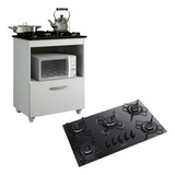 Kit Balcão Cooktop Itatiaia 1 Porta C/ Fogão Cooktop 5 Bocas