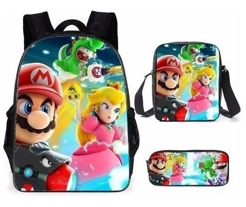 Mochila Super Mario Cartoon Mochila Escolar Mario Bros Eleme