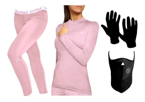 Kit Conjunto Termico Alpina + Guantes + Mascara - C