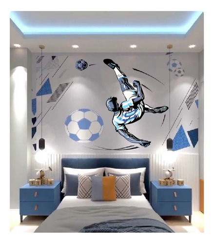 Vinilos Decorativos Cuarto Niños Futbol Messi - Pared 2m