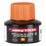 Tinta Recarga Marcador Resaltador Edding Htk 25 Capilaridad Color Naranja