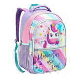 Mochila Unicórnio Infantil Feminina De Costas Dl0340 Grande