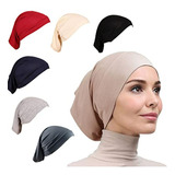 Conjunto De 6 Gorros Hijab Para Mujer, Cubierta De Cuello Is