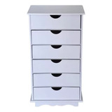 Gaveteiro Organizador Mdf Branco Para Folhas A4 - 6 Gavetas