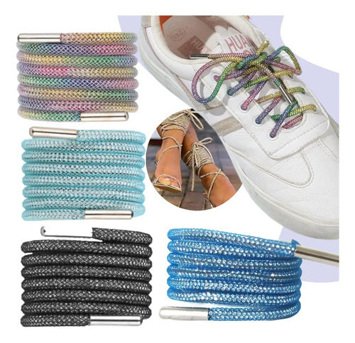 Agujetas Diamantes Malla Proteccion Cordones Brillos Tenis