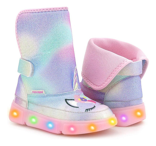 Bota Novopé 50001396 2863 Unicórnio Led Infantil