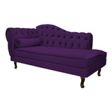  Amarena Móveis Divã Recamier Sofá Diana 160cm Direito Suede Am Moveis Cor Roxo