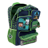 Minecraft Mochila Escolar Chenson Original Alta Durabilidad