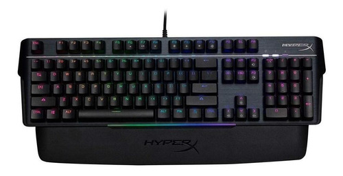 Teclado Gamer Hyperx Mars Qwerty Inglês Us Cor Preto Com Luz Rgb