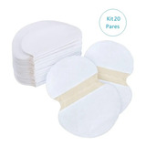 Kit 20 Pares Protetor Axilas Sudorese Hiperidrose S/ Manchas Cor Branco