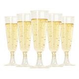 72 Copas De Champagne 4.5 Oz Glitter Plástico Premium 133 Ml