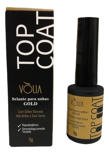 Top Coat Volia Gel Glitter Gold 9g Vòlia