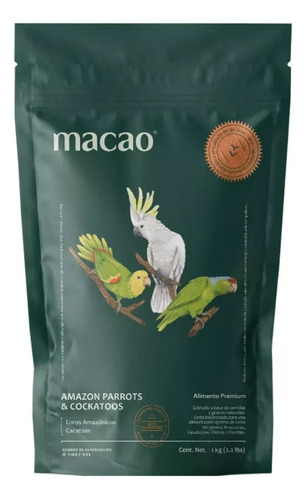 Croquetas Para Loros Amazonas Y Cacatúas. Alimento Macao 1kg