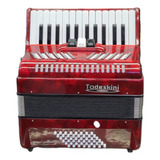 Acordeon Todeskini 48 Baixos Vermelho