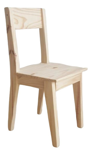 Silla Escritorio Comedor Madera Maciza Pino. Crudo