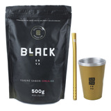 Kit Tereré Black Erva Mate Premium 500gr+ Copo+ Bomba Canudo