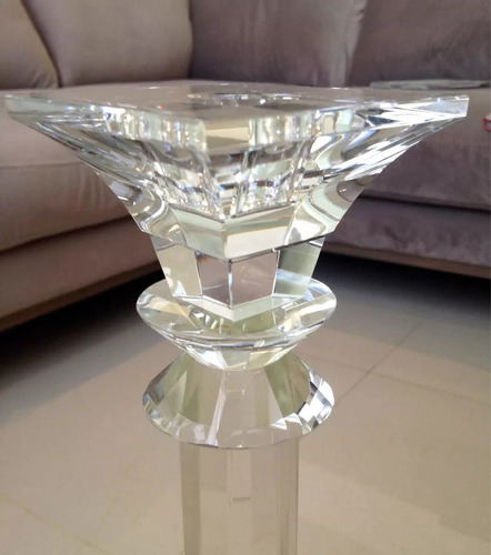 Candelabro De Cristal Cortado, Alto 50 Cm