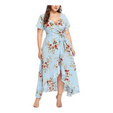 Vestido Floral De Una Pieza For Mujeres De Talla Grande