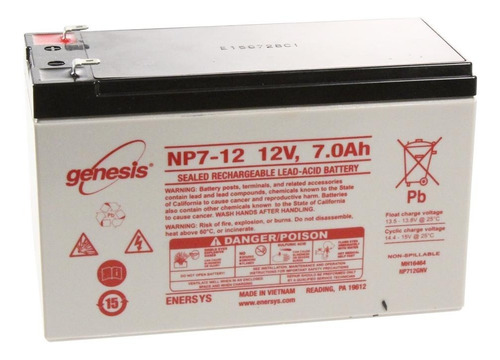 Bateria Recargable Sellada Genesis Np7-12 12v, 7.0ah