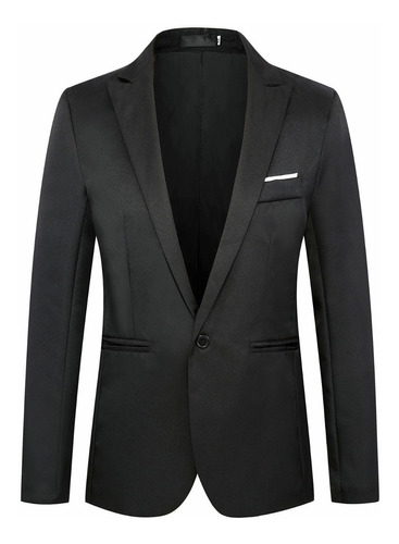 Saco Blazer Hombre Negro Casual Moda Caballero Slim Fit