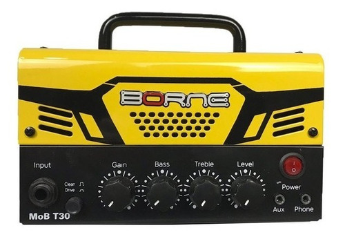 Mini Cabeçote Amplificador Borne Mob T30 Amarela 