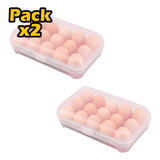 Pack X2 Organizador De Huevos Caja Para 15 Unidades Huevera