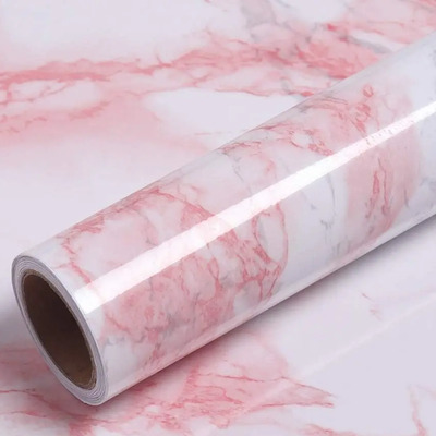Papel Tapiz Y Contact Paper Marmol Rosa 45cm X 5m