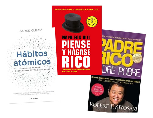 Hábitos Atómicos+ Piense Y Hágase Rico+ Padre Rico+ Regalo