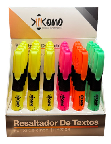 Marcatextos Grueso Paquete Con 24 Piezas Amarillo Y Colores