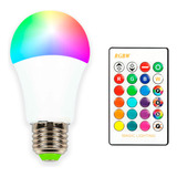 Lampara Led Bulbo 16 Colores Rgb Control Remoto E27 3w