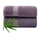 Toalla Suave Y Absorbente De Bambú Pack De 2 Lavanda 46x76cm