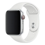 Pulseira Silicone Compatível Relógio Apple Watch 42mm Cor Branco Largura 42 Mm