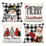 Fundas De Almohada Navideñas 18 X 18 Juego De 4 Decoracion