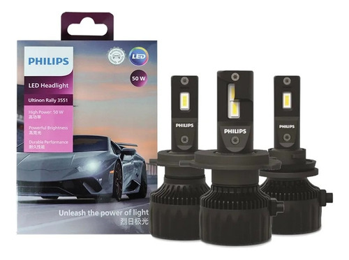 Focos Led H4 Philips Ultinon Rally 3551 