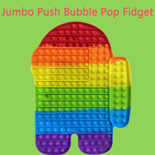 Juguete Cuadrado Gigante Grande Push Pop It Rainbow De 40 Cm