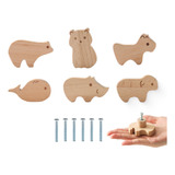 Mamimami Home Juego De Pomos De Madera Para Cajones (animale