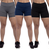 Kit 3 Shorts Feminino Legging Curto Básico Fitness Academia