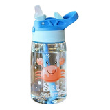 Garrafa Squeeze Infantil Agua Com Bico Retrátil Livre De Bpa Cor Azul-claro