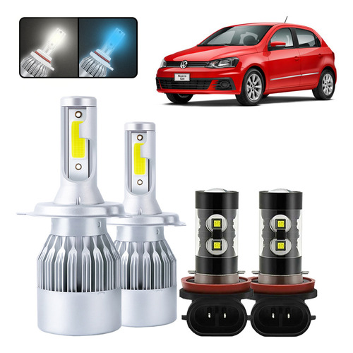 Kit De Focos Led H4 H11 Para Volkswagen Gol 2017-2018