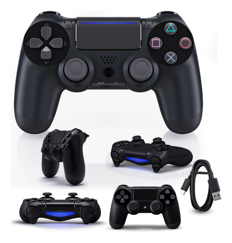 Controle Joystick Sem Fio Preto Para Ps4 Wireless Pc 