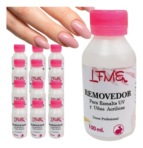 Removedor De Esmalte Uv 100ml Uñas Acrilicas 12 Uni Lfme