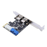 Placa Pci Express X1 A 2 Usb 3.0 Molex 19 Pin Multiplicador