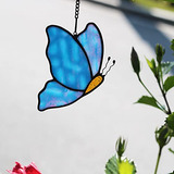 Colgante Para Ventana Con Forma De Mariposa Azul De Haosum C