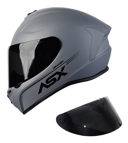 Capacete Fechado Asx Axxis Draken Cinza Fosco + Viseira