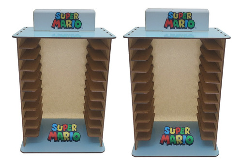 Kit 2 Porta 11 Jogos Físico Super Mario 22x16,3x29,4 Mdf Cor Adesivada