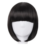 Peluca Negra ( Negro Total ) Corta Cabello Liso Kanekalon